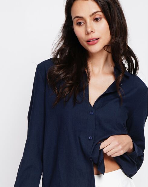 Chemise en Lin mélangé Marie marine