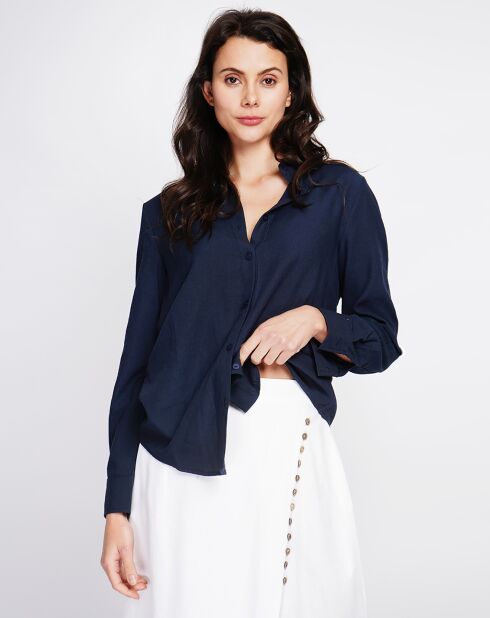 Chemise en Lin mélangé Marie marine