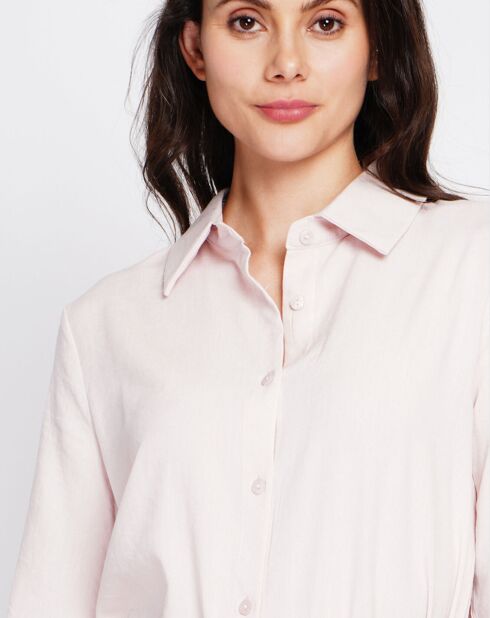Rosafarbenes Hemd aus Leinenmischung Marie