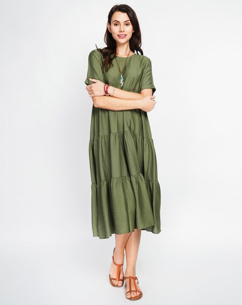 Robe en Lin mélangé Lucia kaki