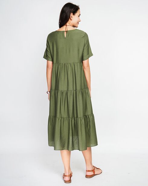 Robe en Lin mélangé Lucia kaki