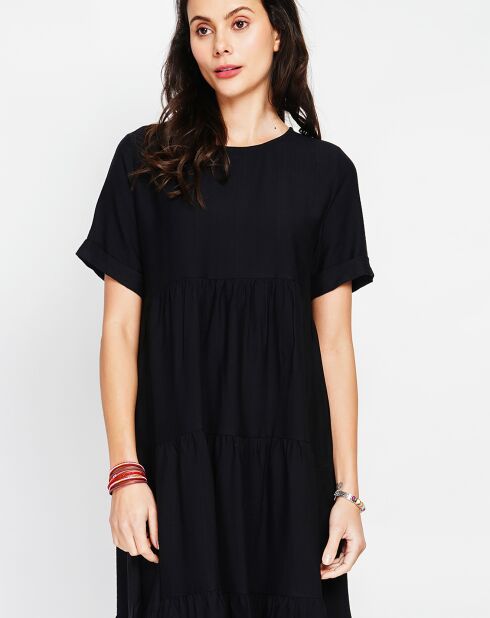 Robe en Lin mélangé Lucia noire