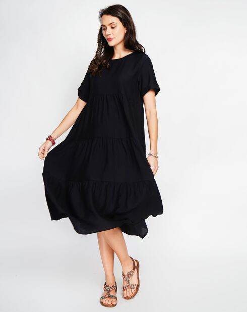 Robe en Lin mélangé Lucia noire