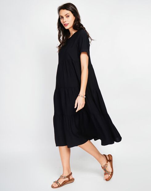 Robe en Lin mélangé Lucia noire