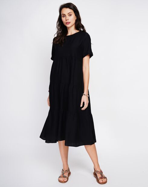 Robe en Lin mélangé Lucia noire