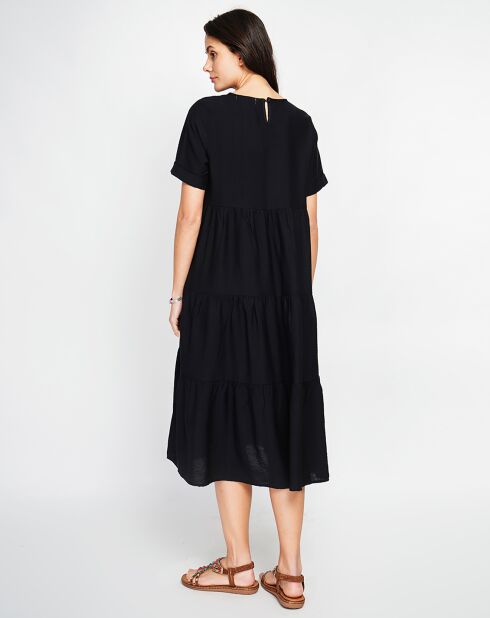 Robe en Lin mélangé Lucia noire