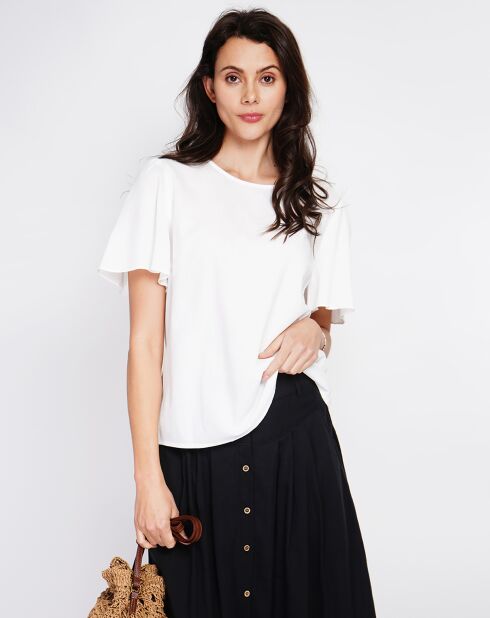 Witte top van linnenmix Mila