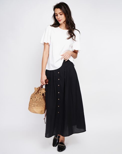 Witte top van linnenmix Mila