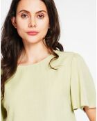 Top en Lin mélangé Mila vert anis