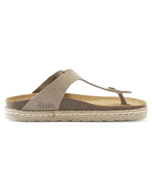 Sandales en Velours de Cuir Gala taupe