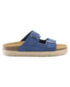 Mules en Velours de Cuir Ana denim