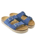 Mules en Velours de Cuir Ana denim