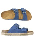 Mules en Velours de Cuir Ana denim