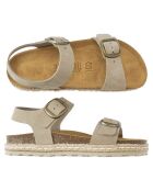Sandales en Velours de Cuir Ines taupe