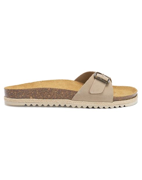 Mules en Cuir Agata taupe