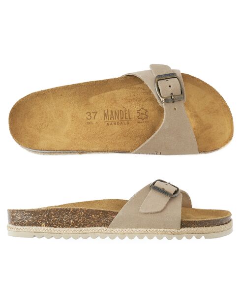 Mules en Cuir Agata taupe