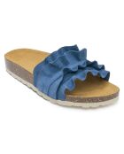 Mules en Velours de Cuir Sofia denim