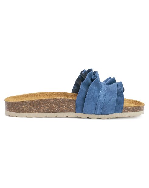 Mules en Velours de Cuir Sofia denim