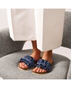 Mules en Velours de Cuir Sofia denim