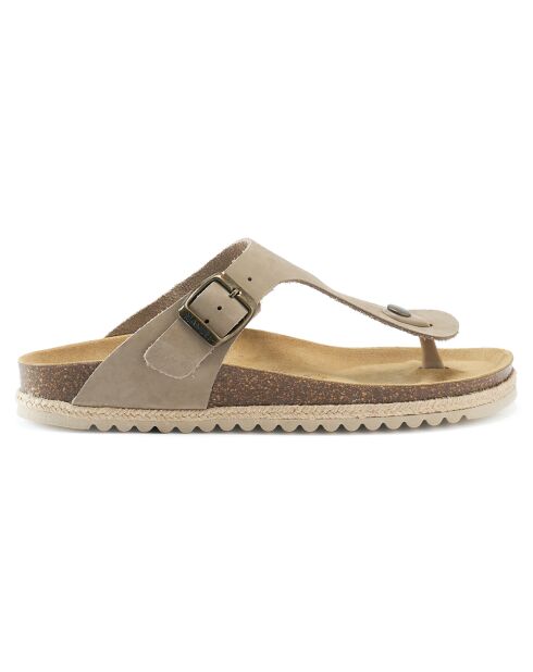 Sandales en Cuir Blanca taupe