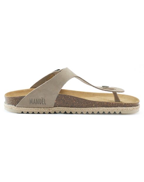 Sandales en Cuir Blanca taupe