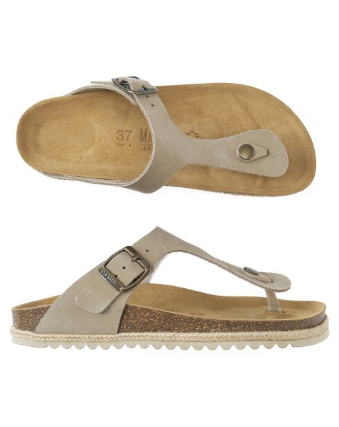 Sandales en Cuir Blanca taupe