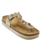 Sandales en Velours de Cuir Luna beiges
