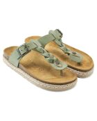 Sandales en Velours de Cuir Luna vertes