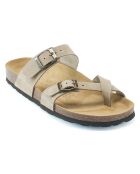 Sandales en Velours de Cuir Daria taupe