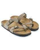 Sandales en Velours de Cuir Daria taupe