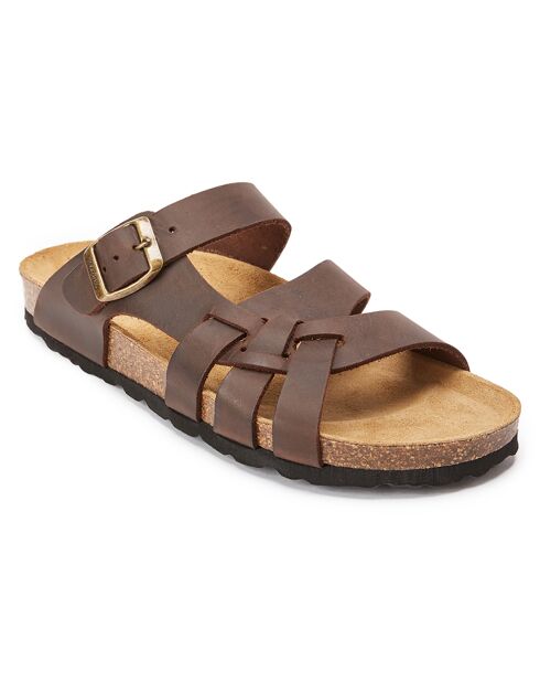 Dunkelbraune Alvaro Ledersandalen