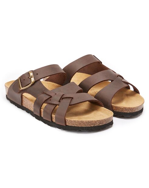 Dunkelbraune Alvaro Ledersandalen