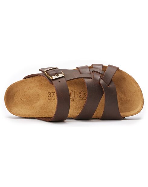 Dunkelbraune Alvaro Ledersandalen