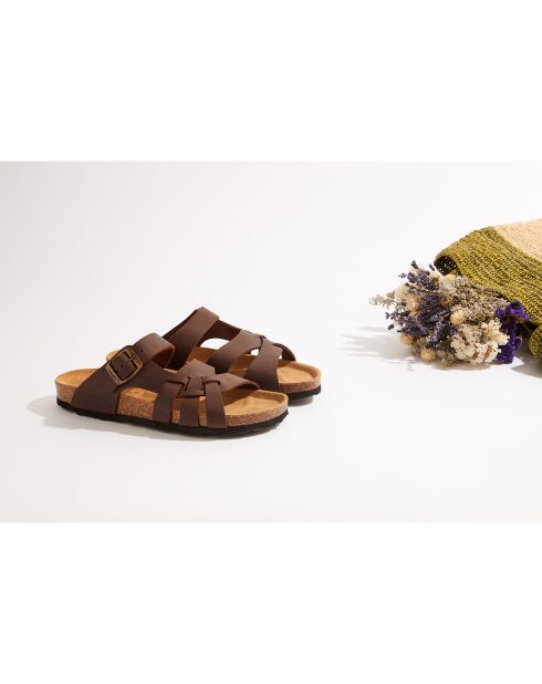 Sandales en Cuir Alvaro marron foncé