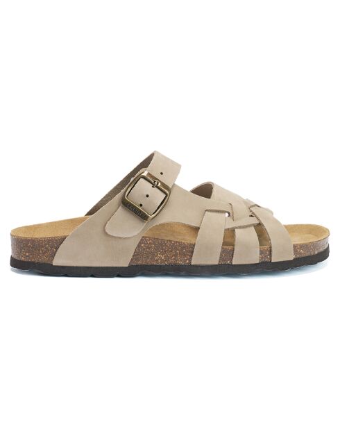 Sandales en Velours de Cuir Alvaro beiges