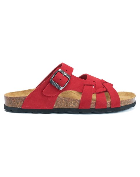 Sandales en Velours de Cuir Alvaro rouges