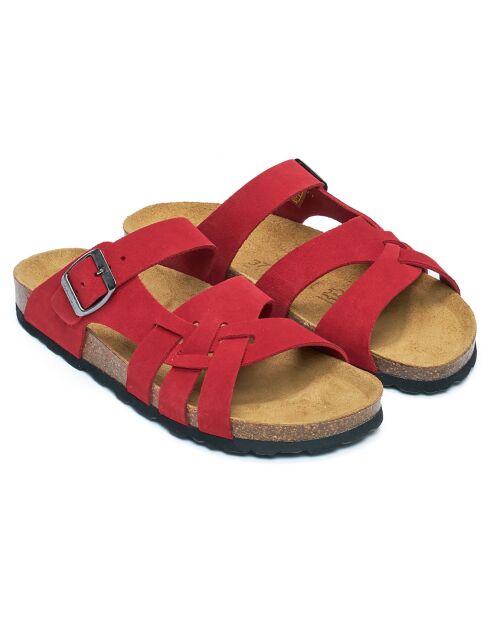 Sandales en Velours de Cuir Alvaro rouges