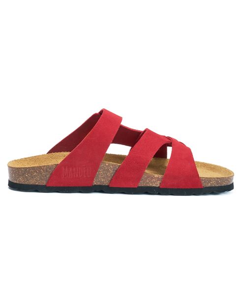 Alvaro rode fluwelen leren sandalen