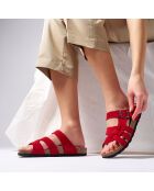 Sandales en Velours de Cuir Alvaro rouges