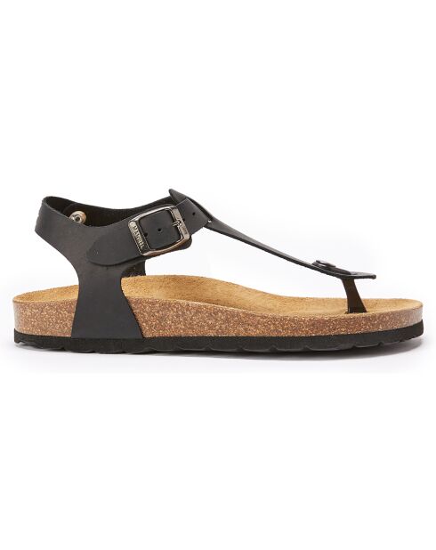 Sandalias de piel negra Leon