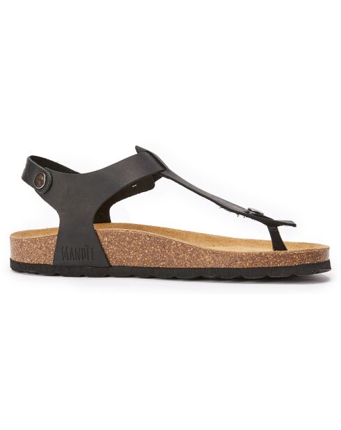 Sandalias de piel negra Leon