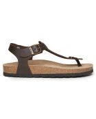 Sandales en Cuir Leon marron foncé