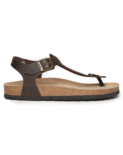 Sandales en Cuir Leon marron foncé