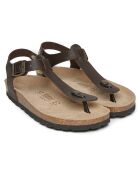 Sandales en Cuir Leon marron foncé