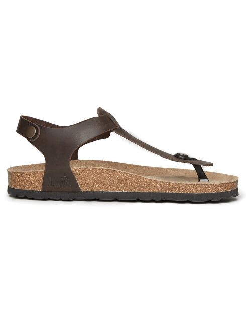 Sandales en Cuir Leon marron foncé