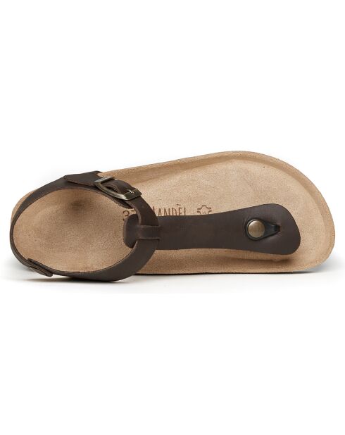 Sandales en Cuir Leon marron foncé