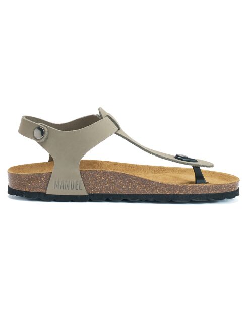 Sandales en Velours de Cuir Leon grises
