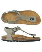 Sandales en Velours de Cuir Leon grises