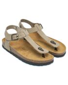 Sandales en Velours de Cuir Leon taupe