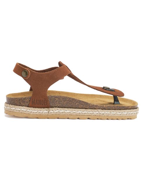 Sandales en Velours de Cuir Leon marron